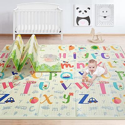 Baby Play Mat,Reversible Foldable Playmat,Portable Extra Large Thick Foam  Crawling playmat for Infants,Babies,Toddlers,Indoor Outdoor Use,BPA Free