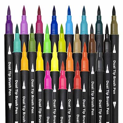 Dual Brush Marker Pens, 80 Colors Markers Set with Fine and Brush Tip for  Kids Adult Coloring Book Bullet Journaling Note Taking Planner Hand