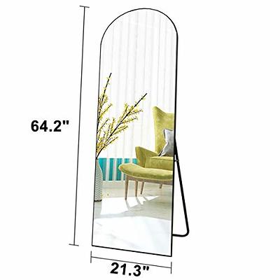 Full Length Mirror, Round Corner Aluminum Alloy Frame Floor Full Body Large  Mirror, Stand or Leaning Against Wall 65x22 - AliExpress