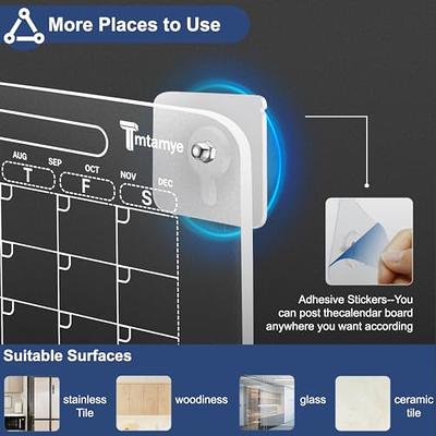 Acrylic Magnetic Monthly Calendar for Fridge, 16”×12” Acrylic Dry Erase  Calendar Clear Board, Monthly Magnetic Calendars Board for Refrigerator