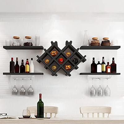 amhricho Wall Mounted Wine Rack, Metal Modern Large Capacity