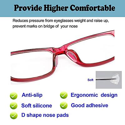 10 Pairs Adhesive Glasses Nose Pads D-Shaped Non-Slip Heightening