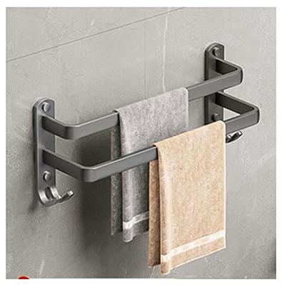 TocTen Double Bath Towel Bar - Thicken SUS304 Stainless Steel Towel Rack  for Bathroom, Bathroom Accessories Double Towel Rod Heavy Duty Wall Mounted