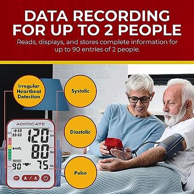 Digital Blood Pressure Monitor - Automatic Blood Pressure Monitor  w/Adjustable Cuff for a Snug Fit – Hassle-Free One-Touch Home BP Monitor  That