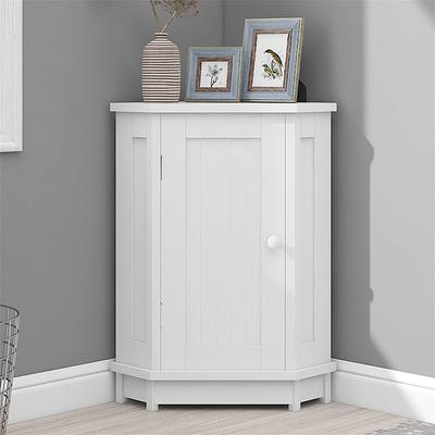 Bathroom Storage Corner Floor Standing Cabinet with Doors and