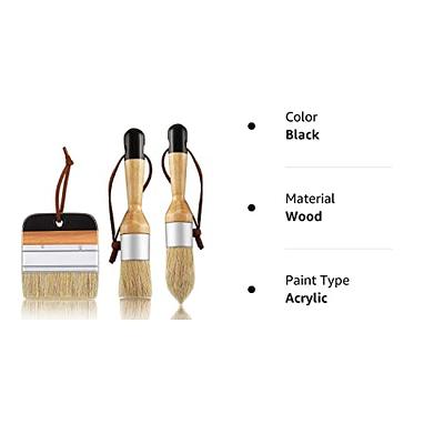 3 Pieces Chalk and Wax Paint Brushes Oval Brush for Acrylic Painting  Bristle Stencil Brushes for Wood Furniture Home Decor, Including Flat  Pointed and Round Chalked Paint Brushes (Black) - Yahoo Shopping