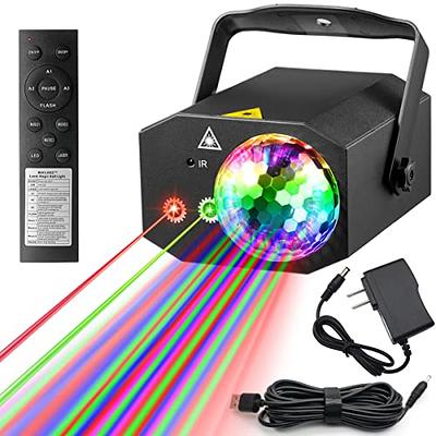  Ehaho DJ Laser Light 5 in 1, 3D Animated Graphics Lazer DJ  Lights with RGB/UV & Strobe, DMX & Remote Control Party DJ Disco Lights,  Sound Activated Stage Laser Rave Light