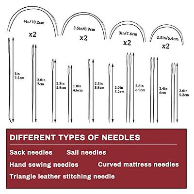Heavy Duty Hand Sewing Needles Set - 12 Needles for Upholstery, Leather,  Carpet Canvas Repair