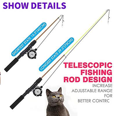  Pulley Telescopic Cat Fishing Pole Toy, Retractable Cat Teaser  Wand Toy, Cat Interactive Toy for Indoor Interactive Kitten Wand Fishing  Pole Toy, For Bored Indoor Cats Chase and Exercise : Pet