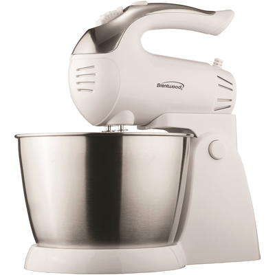 Homcom Stand Mixer With 6+1p Speed, 600w Tilt Head Kitchen Electric Mixer  With 6 Qt Stainless Steel Mixing Bowl, Beater, Dough Hook, White : Target