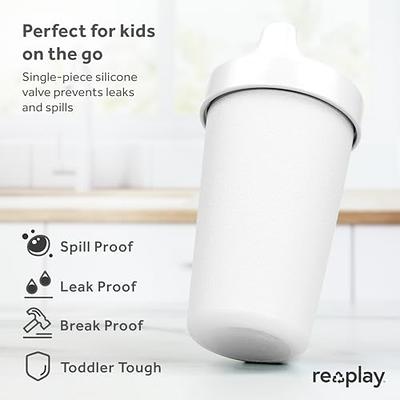 Made in USA 10 Oz. Sippy Cups for Toddlers, Pack of 4 - Reusable Spill Proof