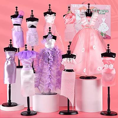 Fashion Designer Kits for Girls, Creativity DIY Arts & Crafts Toys Fashion Design Doll Clothes Kit for Kids Ages 8-12+ Birthday Girls Gift, Size: 30