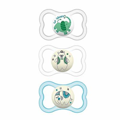 MAM Perfect Night Baby Pacifier, Patented Nipple, Glows in the Dark, 6-16  Months, Girl, 2 Count (Pack of 1)