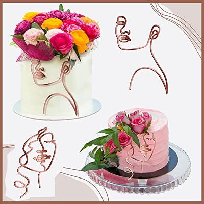 Marsui 10 Pcs Acrylic Minimalist Art Lady Face Cake Topper Girl