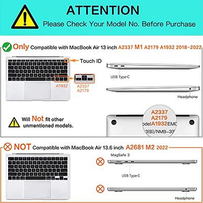 MOSISO Compatible with MacBook Air 13 inch Case 2022, 2021-2018 Release  A2337 M1 A2179 A1932 Retina Display Touch ID, Plastic Hard Shell&Keyboard