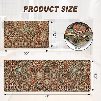 Ailsan Kitchen Mat Sets 2 Piece,Cushioned Anti-Fatigue PVC Kitchen Rugs,Anti  Skid Crimson Tile Waterproof Kitchen Rug,Comfort Standing Kitchen Mat for  Floor,Office,Sink,Laundry,17.3x30+17.3x47 - Yahoo Shopping