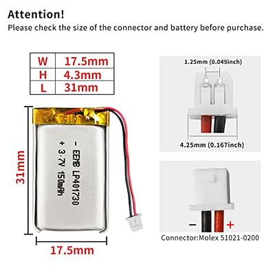 EEMB 4X 3.7V Lipo Battery 150mAh 401730 Rechargeable Lithium