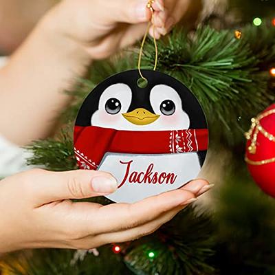 Custom Christmas Penguins Plastic Kids Mug (Personalized