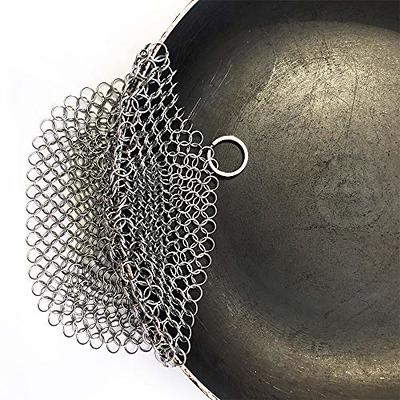 Premium 316 Stainless Steel Chainmail Cast Iron Cleaner, Metal