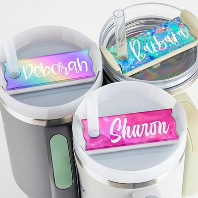 40 oz Stanley Name Tag Drink Topper – Confetti Waves