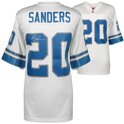 Barry Sanders Detroit Lions Autographed White Mitchell & Ness