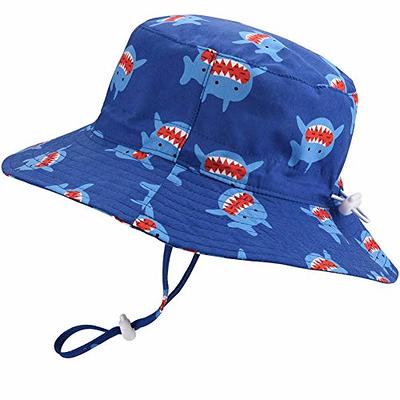 Baby Sun Hat Adjustable - Outdoor Toddler Swim Beach Pool Hat Kids UPF 50+  Wide Brim Chin Strap Summer Play Hat(Shark, 50cm) - Yahoo Shopping