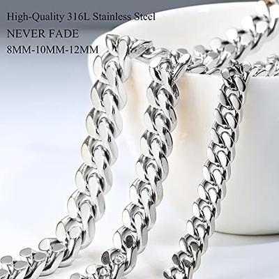 Krfy Silver Chain for Men Boys 18K Gold Plated 316L Stainless Steel Miami Cuban  Link Chain for Women 12mm Diamond Cut Mens Chunky Thick Cuban Link Chain  Necklace 30 Inches - Yahoo Shopping