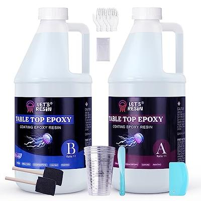 1 Gallon Crystal Clear Epoxy Resin Kit, High Gloss & Bubbles Free Resin  Supplies for Art Coating and Casting, Craft DIY, Wood, Tabletop, Bar Top,  Molds, River Tables with Cups, Sticks, Gloves