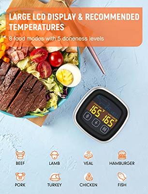 Meat Thermometer, Digital Meat Thermometer with Large Touchscreen LCD, with  Long Probe, Kitchen Timer, Grill Thermometer, Cooking Food Meat
