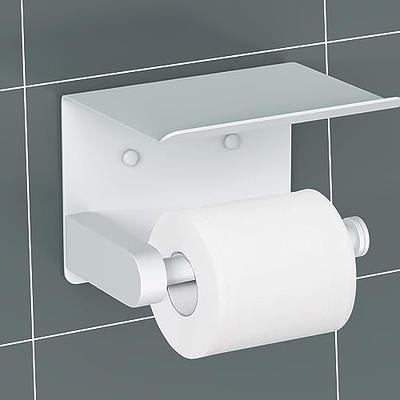 Homusthave Marble Toilet Paper Holder with Shelf, Toilet Paper Roll Holder  Screw Wall Mount, Stainless Steel Tissue Roll Holder with Storage for  Bathroom Washroom White - Yahoo Shopping