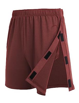 Deyeek Mens Tearaway Shorts for Men Break Away Velcro Shorts for Women Post  Knee Replacement Surgery Pants with Pockets Burgundy - Yahoo Shopping