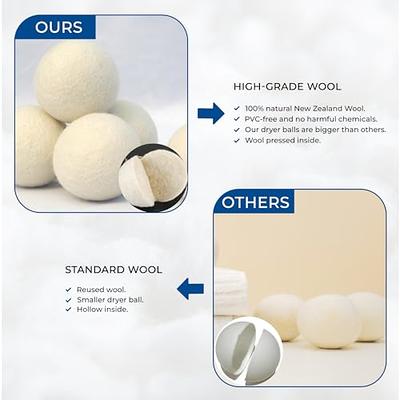 Simple Natural Products Wool Dryer Balls Handmade 6 XL Pack Fabric Softener Ball