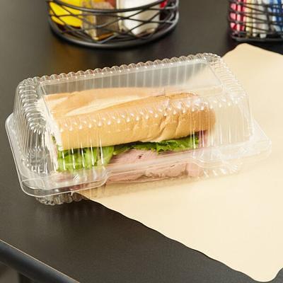 Durable Packaging PXT-600 6 x 6 x 3 Clear Hinged Lid Plastic Container -  125/Pack