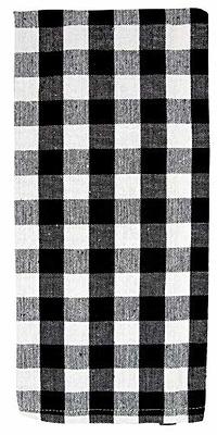 Checkered Kitchen Towels - Black Dish Towels - Black Cotton Dish Towels - 100% Cotton Hand Towels - Black and White Plaid Towels - Buffalo Plaid