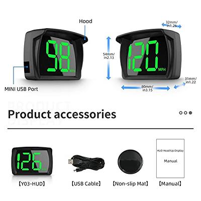 Car Hud GPS Speedometer, Head Up Display for Cars with Speed, Mph