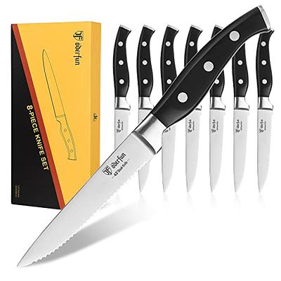 KITWARE Rainbow Steak Knife Set with Gift Box, 6-Piece Sharp Steak