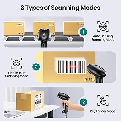 Handheld 3-in-1 Barcode Scanner 1D/2D/QR Bar Code Reader Support Bluetooth  /2.4G Wireless /USB Wired Connection for Supermarket