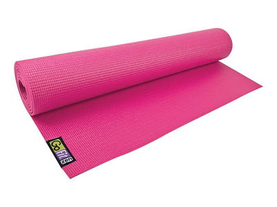 Athletic Works PVC Yoga Mat, 3mm, Dark Gray, 68inx24in, Nonslip, Cushioning  for Support and Stability 