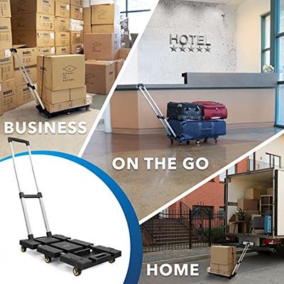 Tidoin 660 lbs. Folding Platform Cart Heavy-Duty Hand Truck Moving Push Flatbed Dolly Cart for Warehouse Home Office