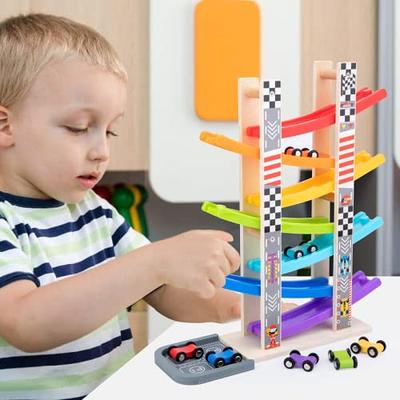 Montessori Toys for 2 3 Year Old Boys Toddlers, Car Ramp Toys with 6 Cars &  Race Tracks, Garages and Parking Lots, Ramp Racer Toy Gift for Boys Girls