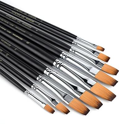 10pcs Flat Paint Brushes 1 Inch Wide, Watercolor Acrylic Paint Brush Bulk