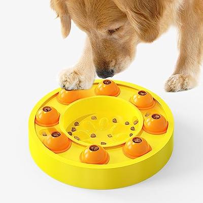 HOUSENLuxury Dog Puzzle Toy,Feeder Slow Feeder Dog Bowl,Slows Down Pets  Eating, Fun Puzzle ealthy Dry and Wet Food Design,Slow Feeding Bowl with  Raised Bumps for Dogs Cats and Other Pets,Yellow - Yahoo