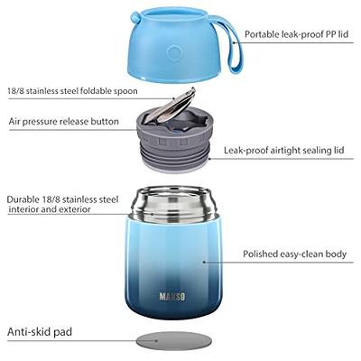 MAXSO Soup Thermos for Hot Food - 24 oz Vacuum Insulated Hot Food Jar with  Foldable Spoon, Lunch Containers for Kids Adults, Wide Mouth Bento Box for