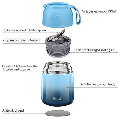  MAXSO Soup Thermo for Hot & Cold Food for Adults Kids, 17 oz  Vacuum Insulated Steel Lunch Container Bento Box with Spoon, Leakproof Thermal  Food Jar for School Office Travel 