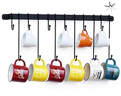 YQBOOM Mug Hanger Under Cabinet 3 Pcs Iron Mug Rack Wall Mounted Coffee Cup Hanging  Rack Mug Storage Organizer for Kitchen Dining Bar Bronze - Yahoo Shopping