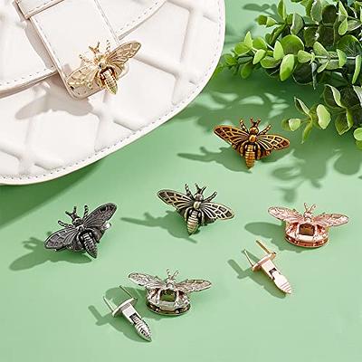 PH PandaHall 6 Sets, 6 Colors 3D Bee Shape Bag Turn Buckles Alloy