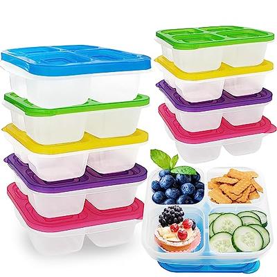 Gddochn 10 Pack Snack Bento Boxes,4-Compartment Lunch Containers