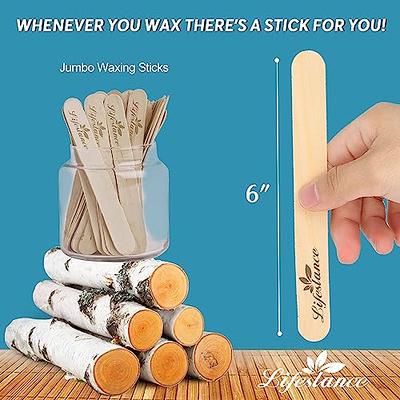 Lifestance 6 Large Disposable Wax Sticks- 60 Pack Wood Wax Sticks