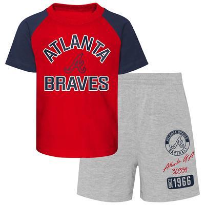 Atlanta Braves Tiny Turnip Infant Military Star Raglan 3/4-Sleeve T-Shirt -  White/Navy