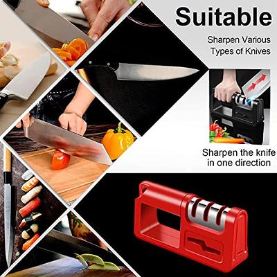 2 in 1 Tungsten steel & Ceramic Knives Sharpener V-Shaped Non Slip Handle